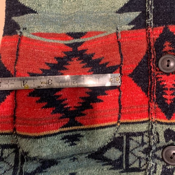 Ralph Lauren Denim Supply Geometric Shawl Cardigan Aztec Southwest - Picture 6 of 11